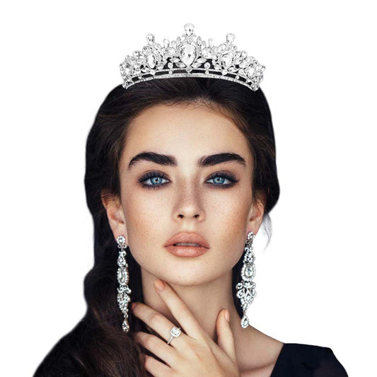 Silver Teardrop Marquise Stone Embellished Princess Tiara, this awesome stone princess tiara will make you the ultimate royal beauty and make you stand out to receive the best compliments on special occasions. Awesome gift for birthdays, anniversaries, Valentine’s Day, or any special occasion.