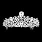 Teardrop Stone Accented Princess Tiara - Silver - Tiaras