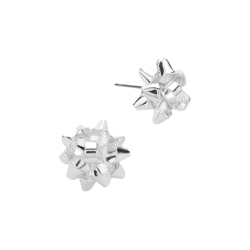 Silver Trendy Christmas Gift Bow Stud Earrings, are fun handcrafted jewelry that fits your lifestyle, adding a pop of pretty color. This pretty & tiny earring will surely bring a smile to one's face as a gift. This is the perfect gift for Christmas, especially for your friends, family, and the people you love and care about.