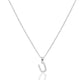 Silver U Stainless Steel CZ Stone Paved Monogram Pendant Necklace features a stunning and unique design. The high-quality stainless steel construction and CZ stone pave detailing ensures durability and add a touch of elegance. Perfect for accessorizing any outfit and making a personalized statement.
