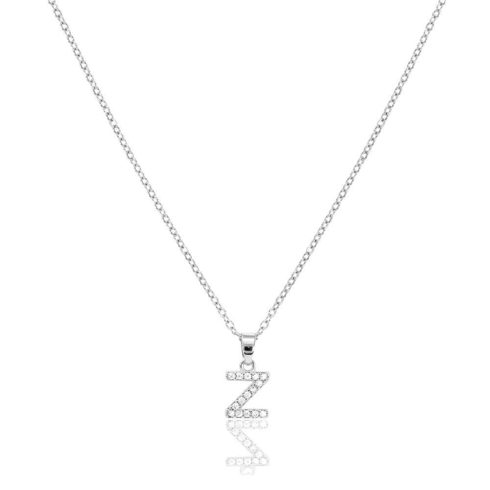 Silver Z Stainless Steel CZ Stone Paved Monogram Pendant Necklace is the perfect addition to any jewelry collection. The pendant features a beautifully crafted monogram design with sparkling CZ stones, adding a touch of elegance to any outfit. Made with high-quality stainless steel, this necklace is durable and long-lasting. Upgrade your style with this stunning pendant necklace