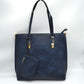 Soft Faux Leather Tote Handbag With Wallet