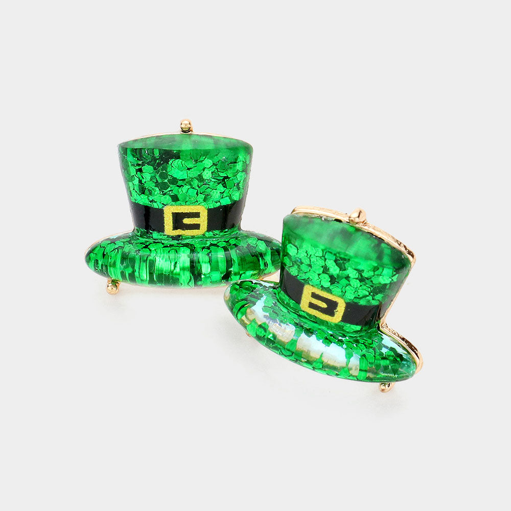 St Patrick's Day Leprechaun Hat Stud Earrings are a festive addition to any outfit. The detailed leprechaun hats are the perfect way to show off your holiday spirit. Made with high-quality materials, these earrings are both durable and stylish. Add a touch of luck to your ensemble with these fun and unique earrings. 