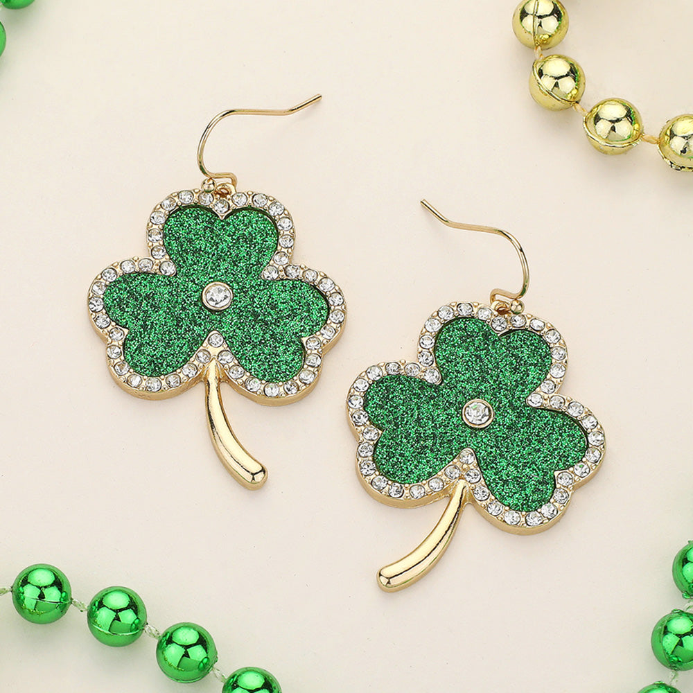 St Patrick's Day Stone Shamrock Clover Dangle Earrings are a festive addition to any outfit. Featuring a charming shamrock design with a touch of sparkle, these earrings are perfect for celebrating the holiday in style. Made with high-quality materials, they are durable and comfortable to wear. 