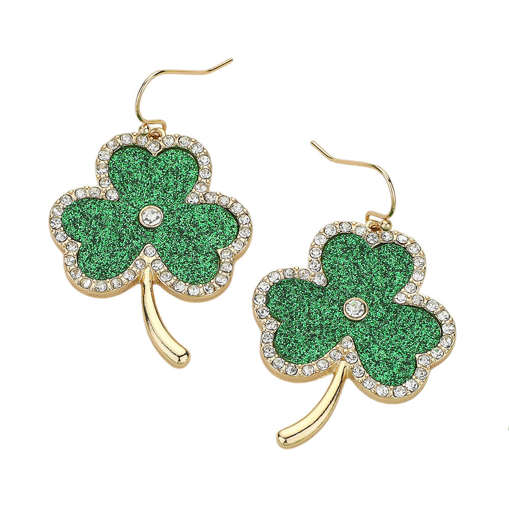 St Patrick's Day Stone Shamrock Clover Dangle Earrings are a festive addition to any outfit. Featuring a charming shamrock design with a touch of sparkle, these earrings are perfect for celebrating the holiday in style. Made with high-quality materials, they are durable and comfortable to wear. 