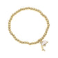 Gold Stainless Steel Ball Mother of Pearl Dolphin Stretch Bracelets features a stretch design, making it easy to put on and take off. The stainless steel ball compliments the beautiful mother-of-pearl dolphin charm for a sleek and sophisticated look. Perfect for any occasion, this bracelet will elevate your style.