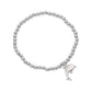 Stainless Steel Ball Mother of Pearl Dolphin Stretch Bracelets - Silver - Bracelets