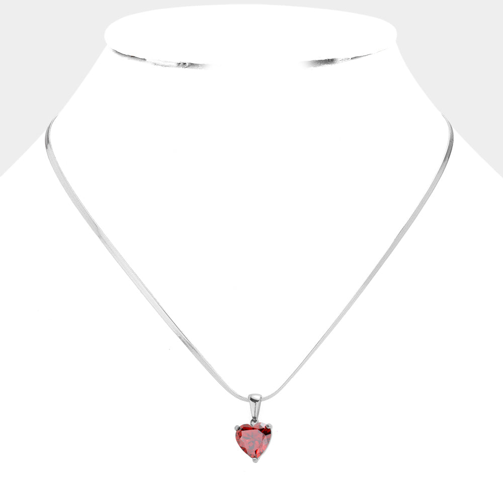 Stainless Steel CZ Heart Pendant Necklace adds a touch of sparkle and style to any outfit. Made from high-quality stainless steel, it resists tarnishing and fading. The CZ heart pendant adds a touch of glamour, making it a perfect accessory for any occasion.