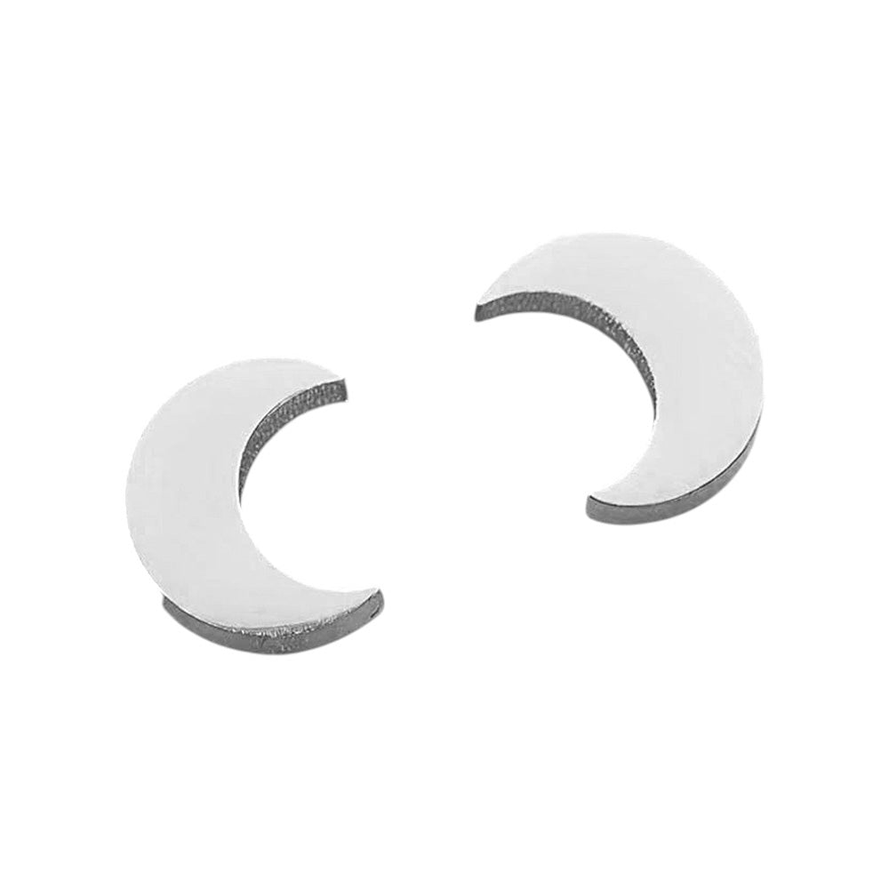 Rhodium Stainless Steel Crescent Stud Earrings are crafted from high-quality stainless steel, making them durable and resistant to tarnishing. With their sleek crescent shape, they add a touch of elegance and sophistication to any outfit. Enjoy the benefits of a timeless and stylish accessory that will never go out of fashion.