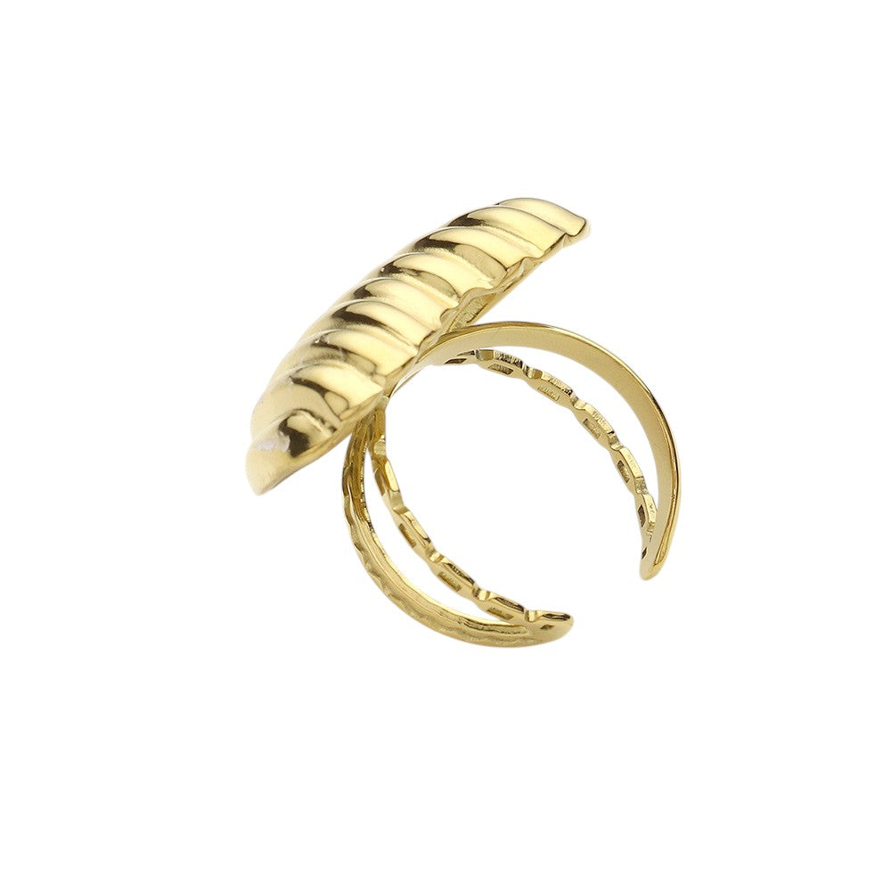 Gold Stainless Steel Ribbed Heart Adjustable Ring offers a stylish and durable option for everyday wear. Crafted from high-quality stainless steel, this ring features a ribbed design and an adjustable band for a comfortable fit. Perfect as a gift or a personal accessory, this ring is a versatile addition to any jewelry collection. 