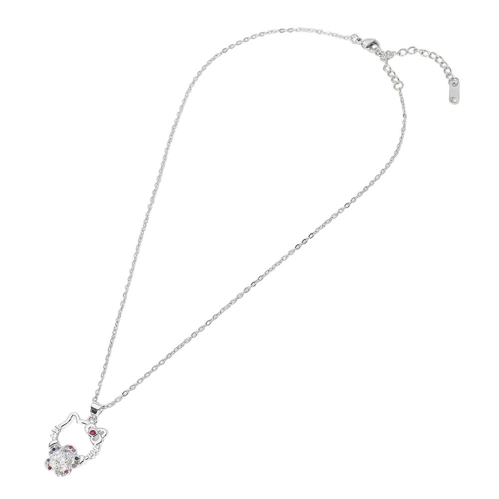 Silver Stainless Steel Stone Paved Kitty Pendant Necklace adds a charming touch to any outfit. Made with premium stainless steel and paved with sparkling stones, this necklace is both durable and elegant. Perfect for cat lovers, it's a perfect addition to any jewelry collection.