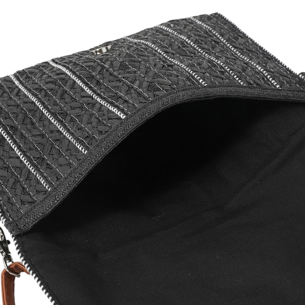 Stitch Detailed Straw Crossbody Bag is a must-have for any fashion-forward individual. The intricate stitching adds a unique touch to the classic straw material. With its convenient crossbody design, this bag is perfect for hands-free carrying and the perfect accessory for any summertime outfit. 
