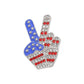 Rhodium Celebrate unity and patriotism with this Stone Paved American USA Flag Peace Hand Sign Pin Brooch, featuring a striking peace gesture filled with the iconic stars and stripes and accented by sparkling stones. A meaningful and stylish accessory, it’s perfect for adding a bold statement of freedom, harmony, and American pride to jackets, bags, or hats.