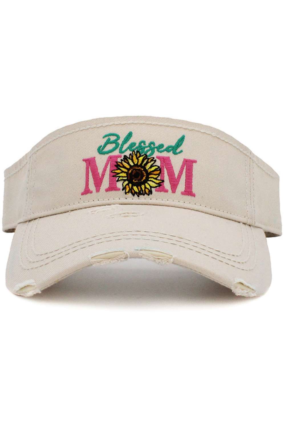 Stone Celebrate motherhood in effortless style with the Blessed Mom vintage visor cap, featuring a softly distressed finish and heartfelt embroidered design. Lightweight and adjustable for all-day comfort, this casual visor is perfect for sunny outings, errands, or relaxed weekend wear.