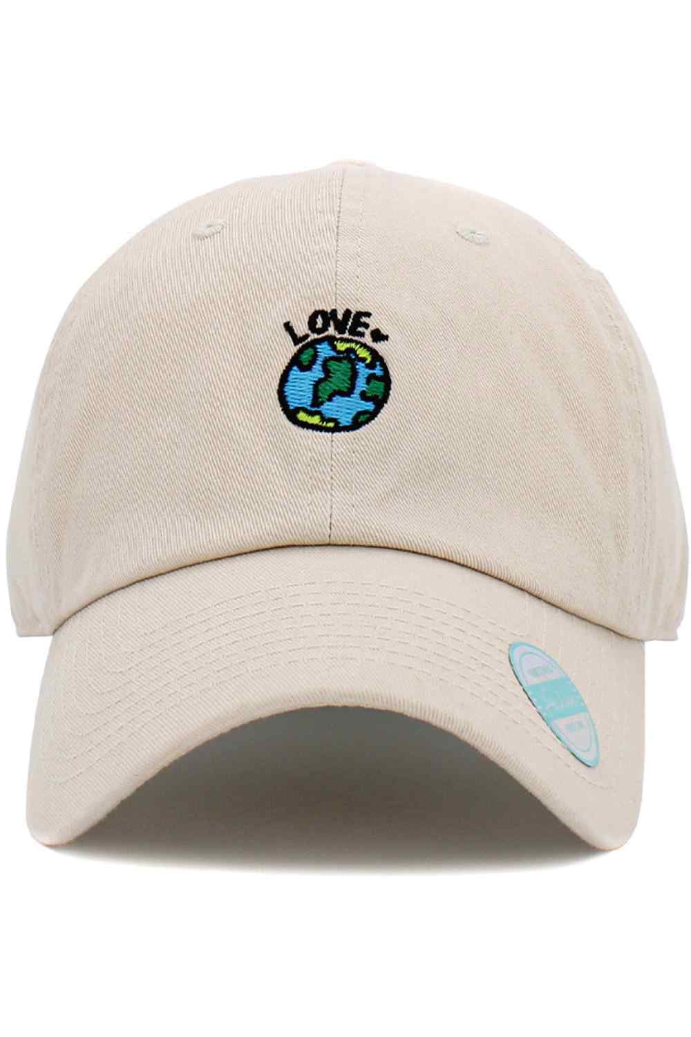 The LOVE EARTH Cotton Baseball Cap features a simple, eco-inspired design with a clean, classic look perfect for everyday style. Made from soft breathable cotton, it offers all-day comfort and easy wear for casual outings, outdoor adventures, and planet-loving vibes.