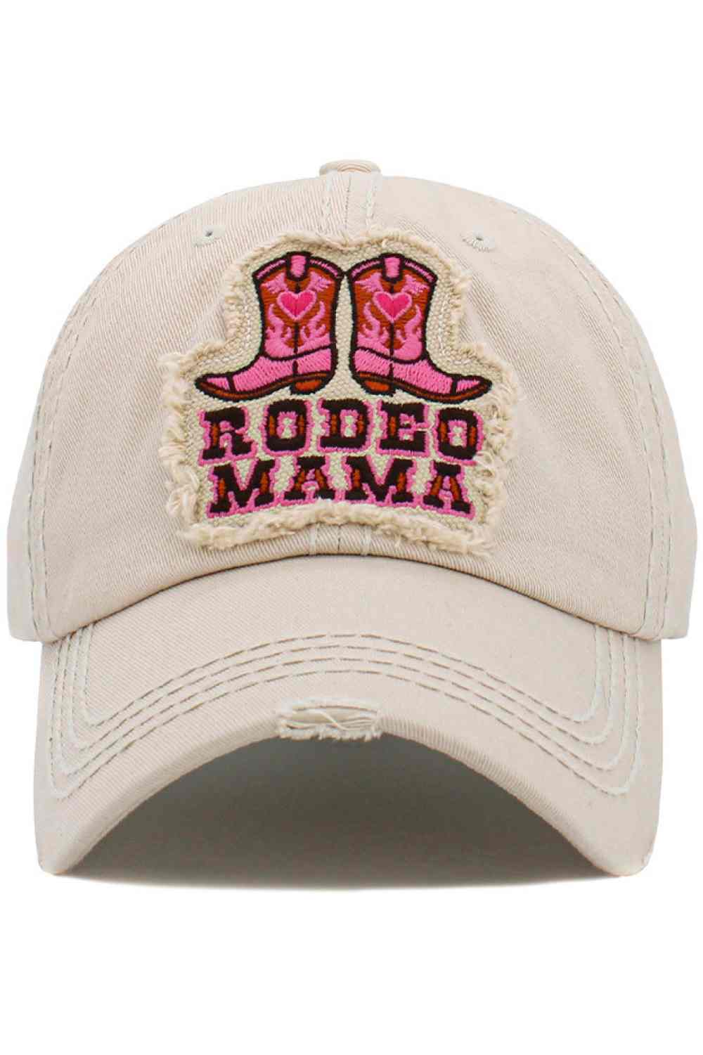 Stone The RODEO MAMA Washed Vintage Baseball Cap features a bold, western-inspired slogan with a perfectly worn-in vintage wash for a laid-back, confident look. Comfortable and easy to style, it’s ideal for everyday wear, country vibes, and casual outings.