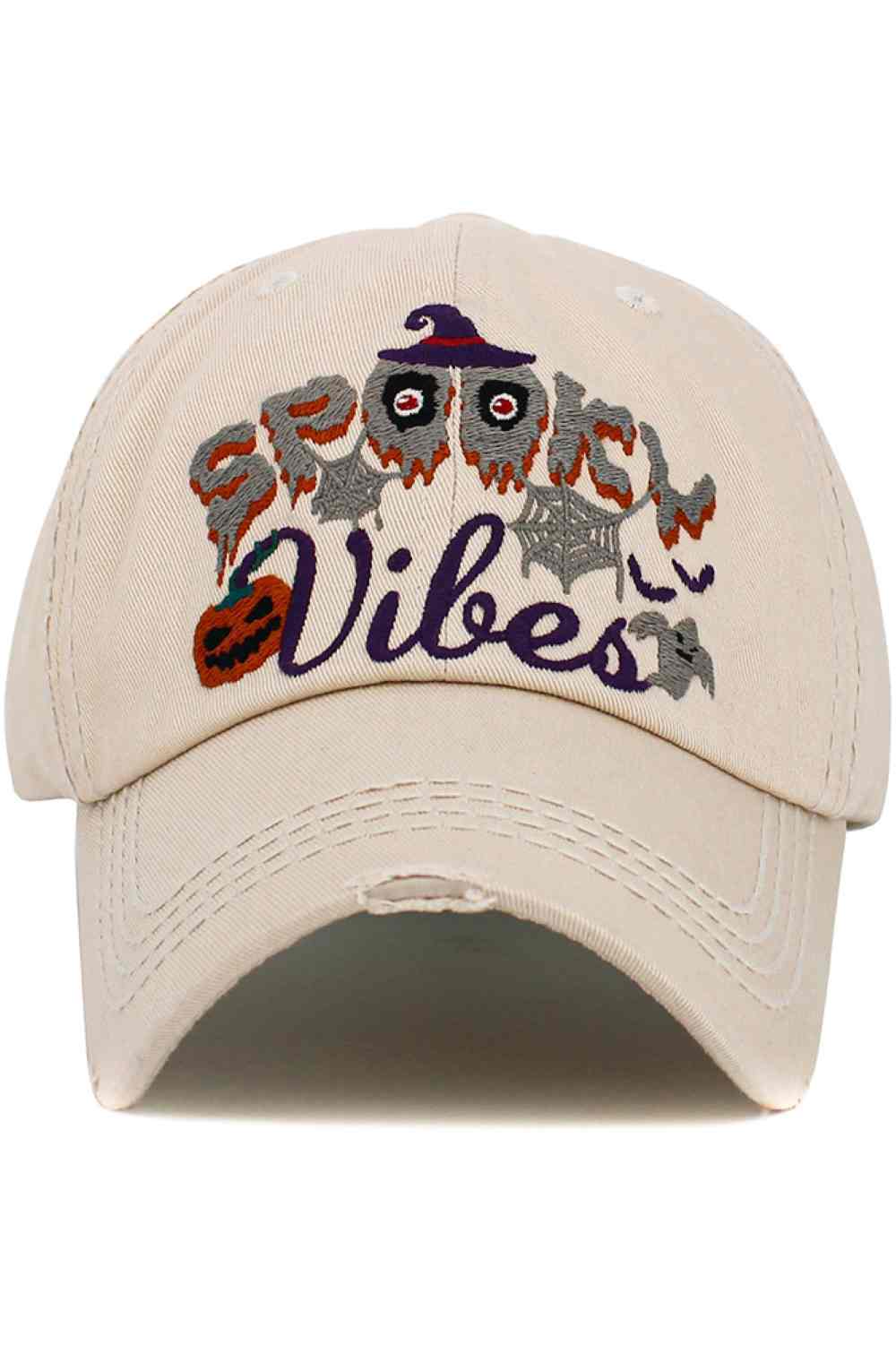 Stone The SPOOKY washed vintage baseball cap features a fun, bold design with a distressed, lived-in finish for effortless everyday style. Comfortable and adjustable, it’s perfect for adding a playful, spooky vibe to casual outfits all year round.