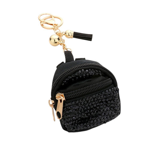 Black Studded Backpack Bag Tassel Bag Charm adds a touch of edginess to your look. The tassel adds a playful accent, while the sturdy design keeps your bag secure. Made with high-quality materials, this charm is perfect for on-the-go style.