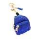 Studded Backpack Bag Tassel Bag Charm - Royal Blue - Keychains
