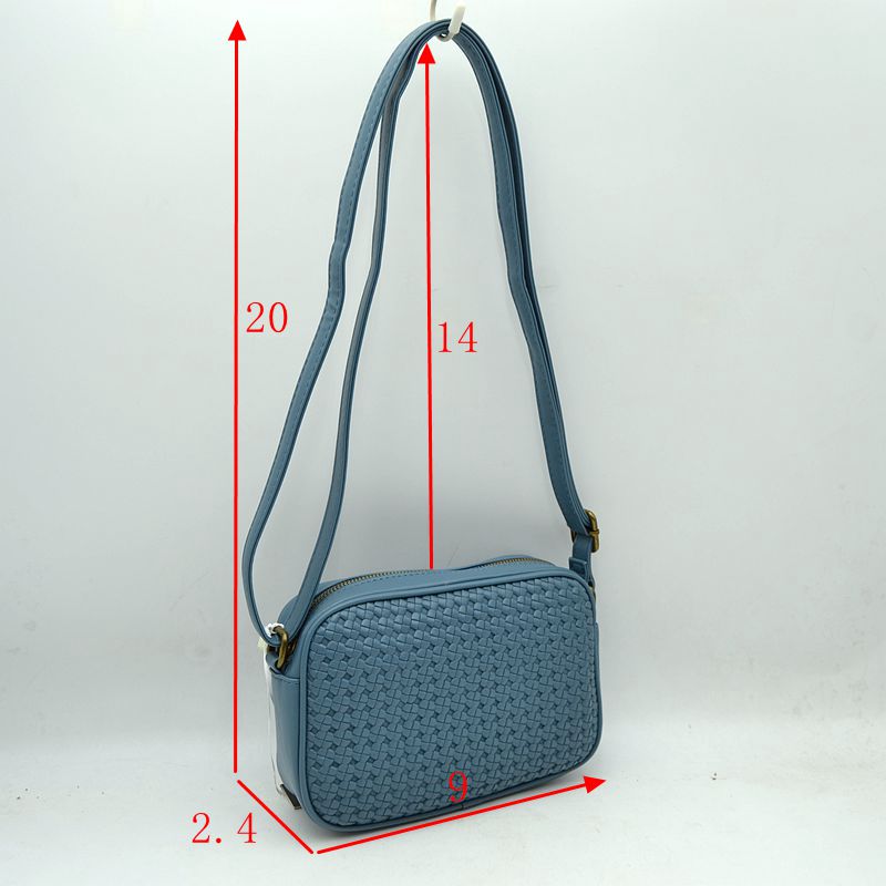Woven Camera Crossbody Bag with Adjustable Shoulder Strap - Crossbody Bags