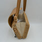 Quilted Flap Woven Straw Crossbody Bag with Adjustable Shoulder Strap - Crossbody Bag