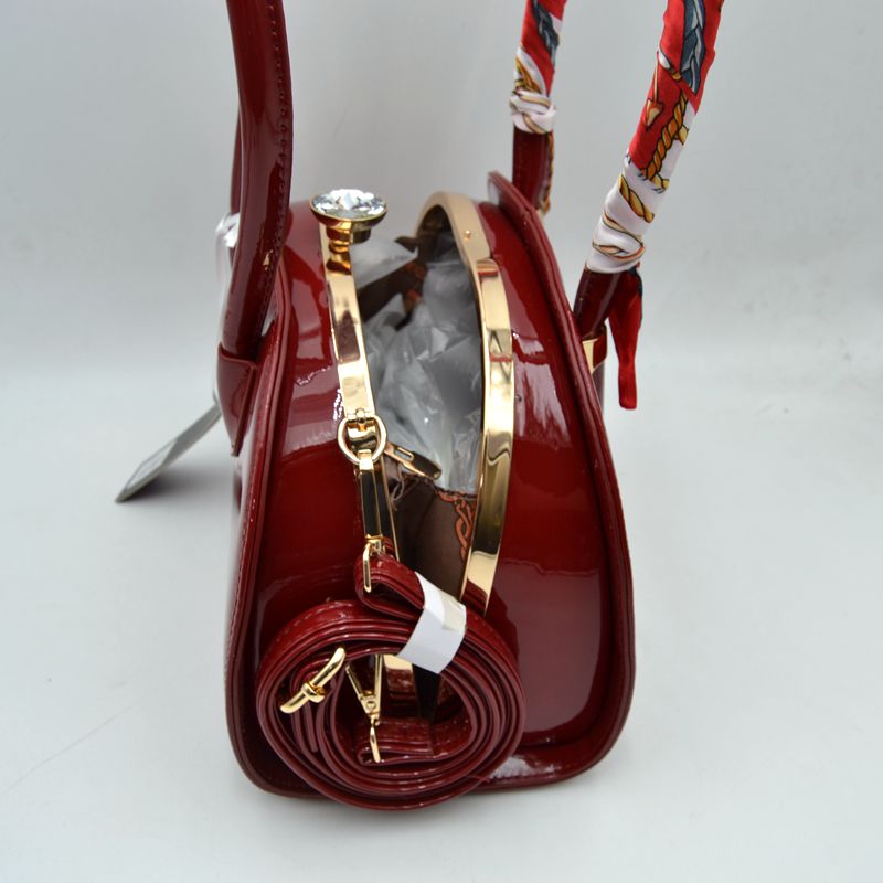 Dome Top-Handle Handbag with Detachable Shoulder Strap - Hand Bag