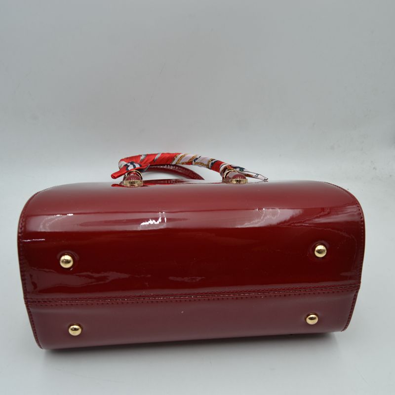 Dome Top-Handle Handbag with Detachable Shoulder Strap - Hand Bag