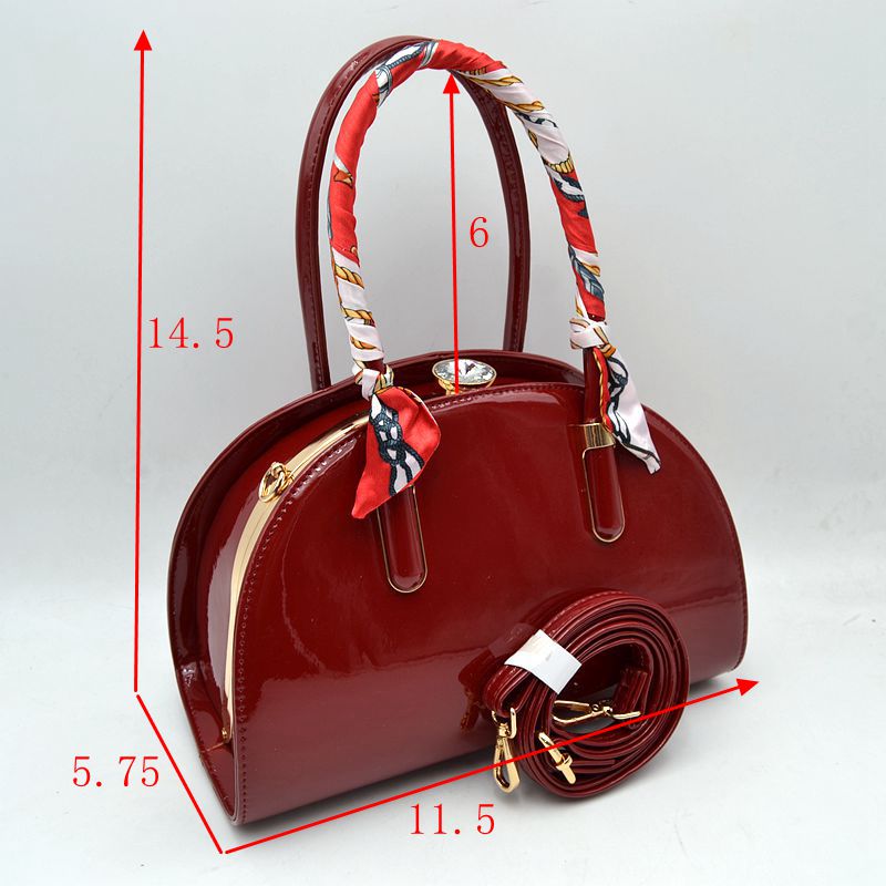Dome Top-Handle Handbag with Detachable Shoulder Strap - Hand Bag