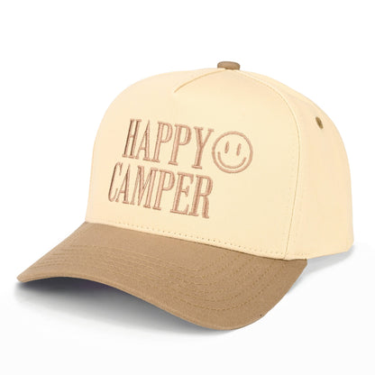 C.C Happy Camper Trucker Hat - Beige - Trucker Hats