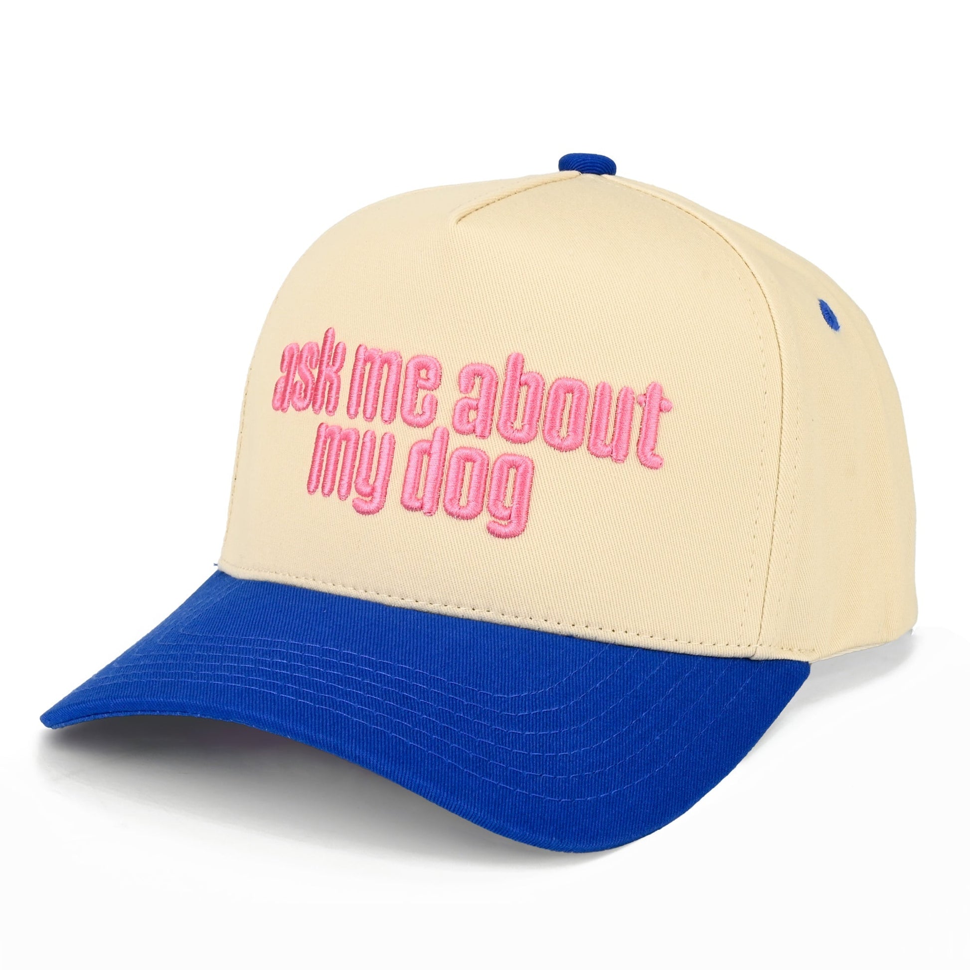 C.C Ask Me About My Dog Trucker Hat - Blue - Trucker Hats