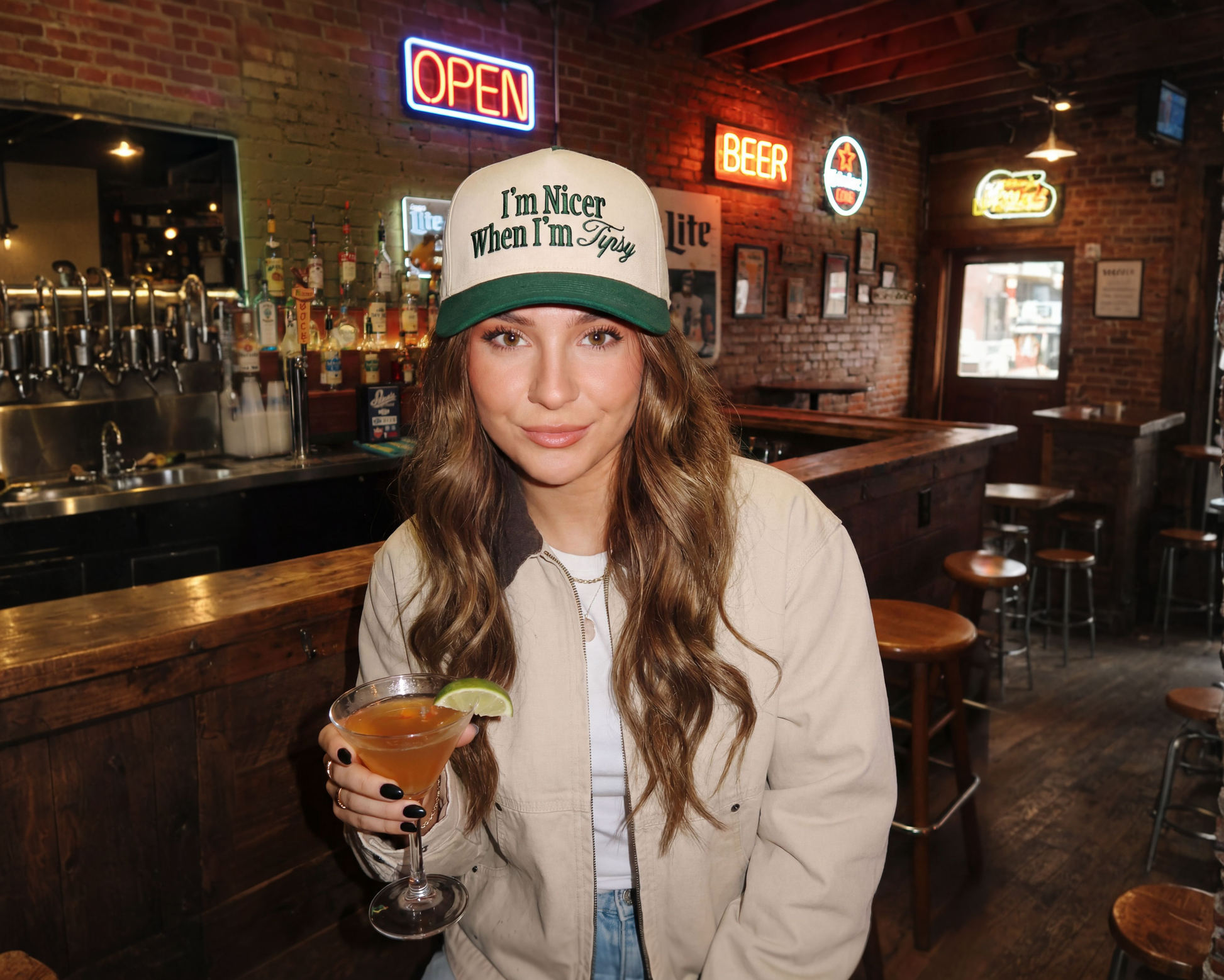 C.C I’M Nicer When I Am Tipsy Hat - Dk. Green - Trucker Hats