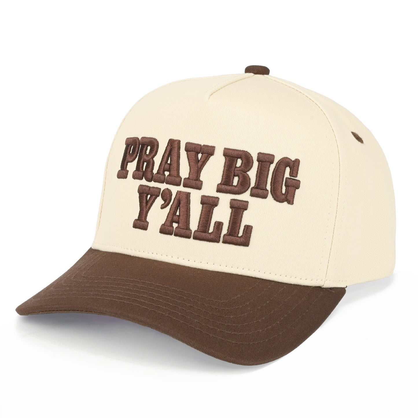 C.C Pray Big Y’All Trucker Hat - Brown - Trucker Hats