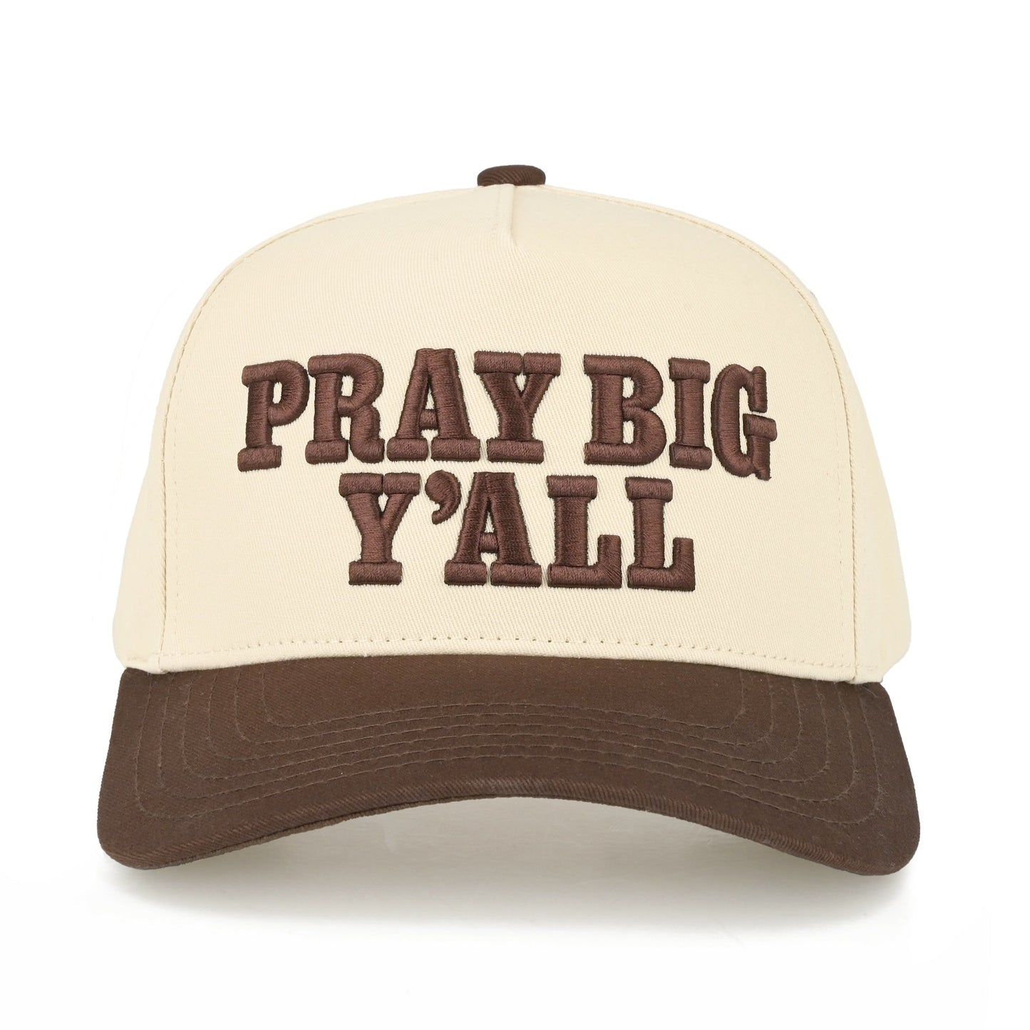 C.C Pray Big Y’All Trucker Hat - Brown - Trucker Hats