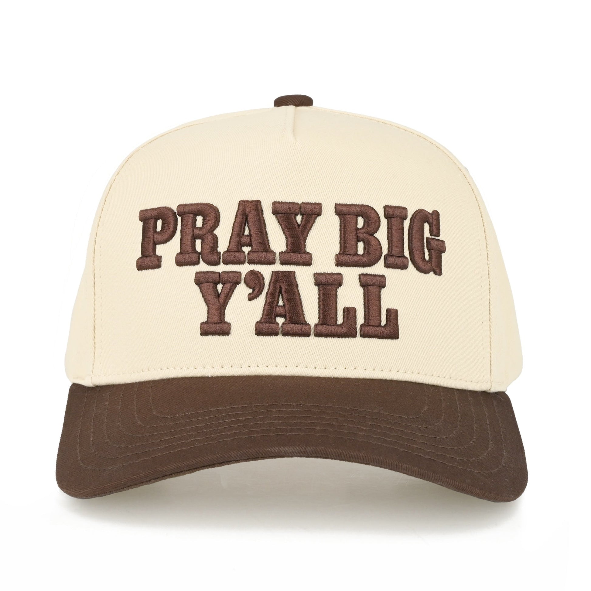 C.C Pray Big Y’All Trucker Hat - Brown - Trucker Hats