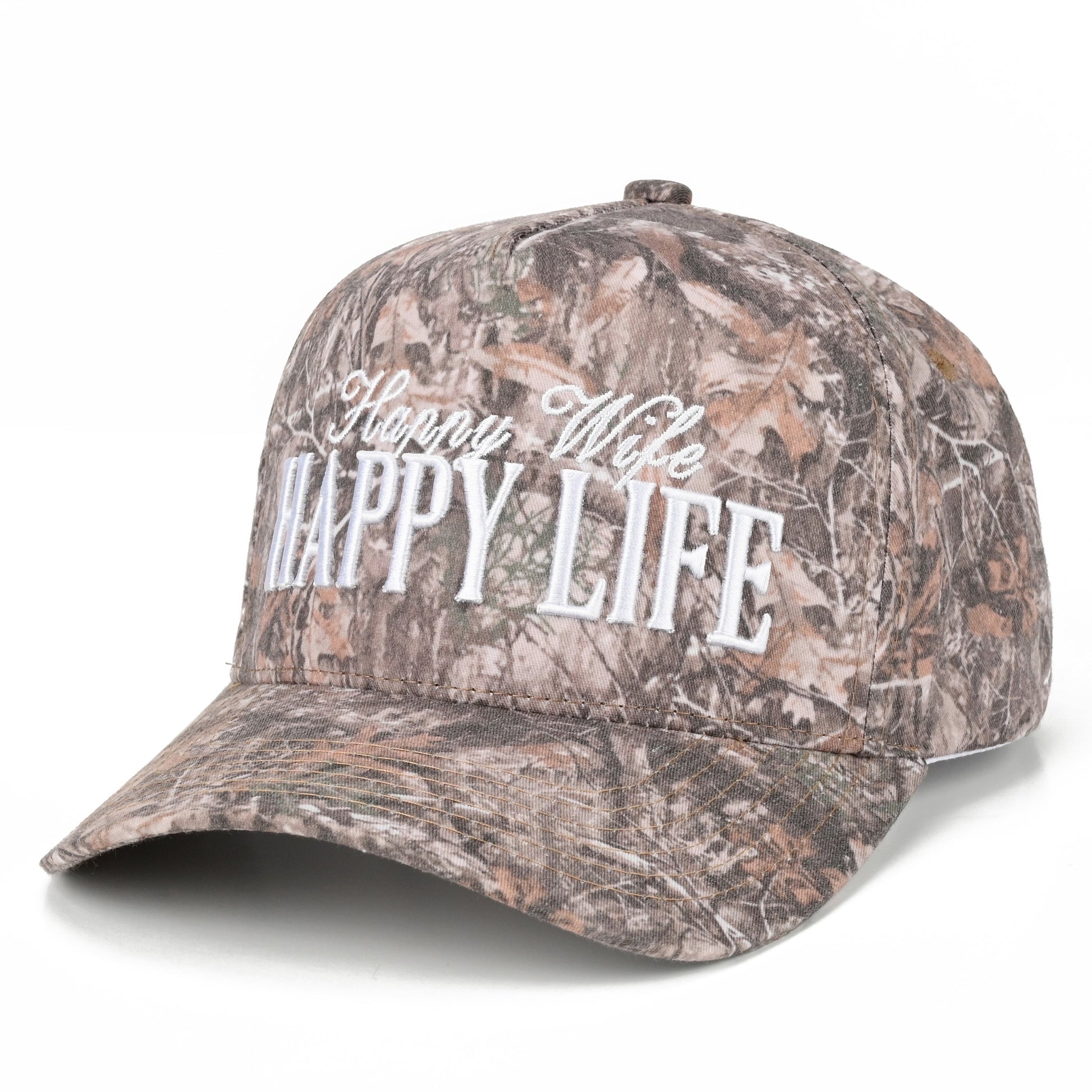C.C Happy Wife Happy Life Trucker Hat - Dk. Camo - Trucker Hats