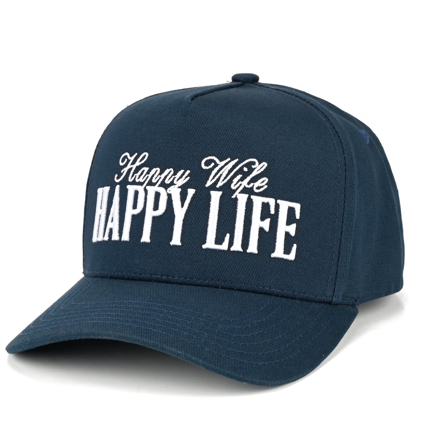 C.C Happy Wife Happy Life Trucker Hat - Navy - Trucker Hats