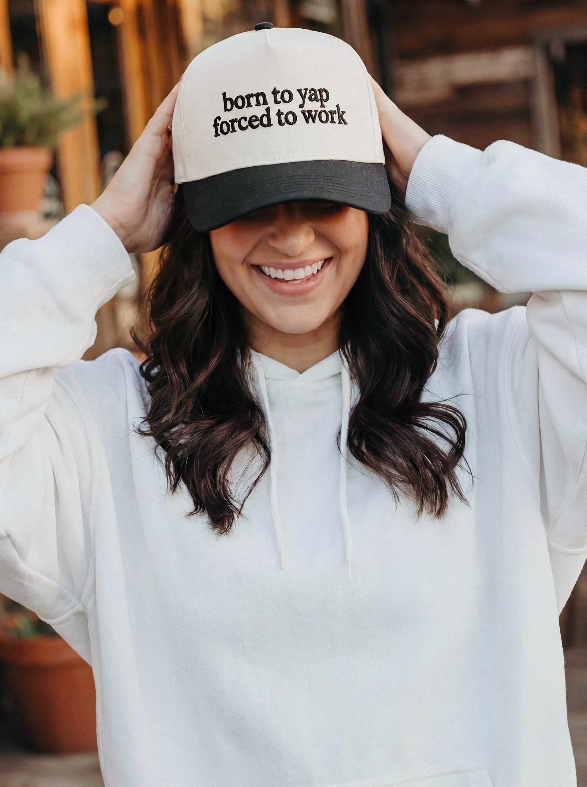 C.C Born To Yap Forced To Work Hat - Black - Trucker Hats