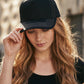 C.C Chain Stitch Embroidered Trucer Hat - Black - Trucker Hats