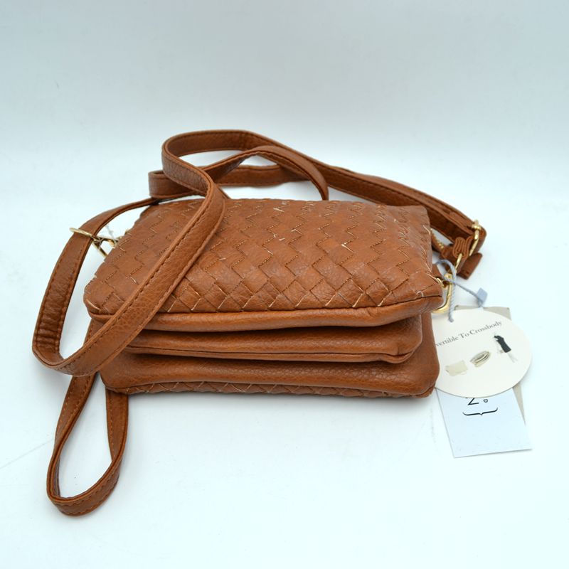 Woven 2-in-1 Crossbody Bag and Wristlet Clutch - Crossbody Bags