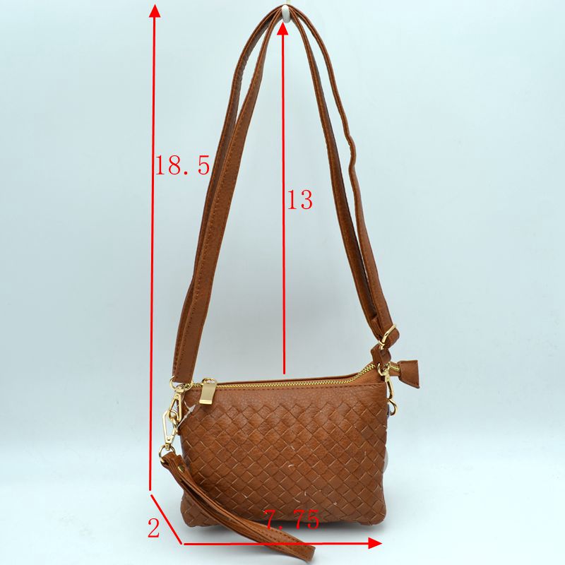 Woven 2-in-1 Crossbody Bag and Wristlet Clutch - Crossbody Bags