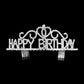 Madeline Love Clear, Silver Happy birthday rhinestone tiara - Hair Accessories - desc