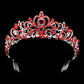Madeline Love Siam, Silver Teardrop Stone Pointed Rhienstone Paved Princess Tiara - Hair Accessories - desc