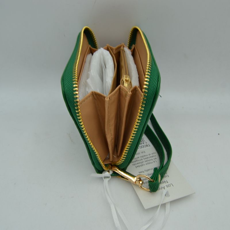Structured Dual Zipper Wristlet Wallet Clutch with Removable Strap - Clutch Bags