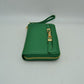 Structured Dual Zipper Wristlet Wallet Clutch with Removable Strap - Clutch Bags