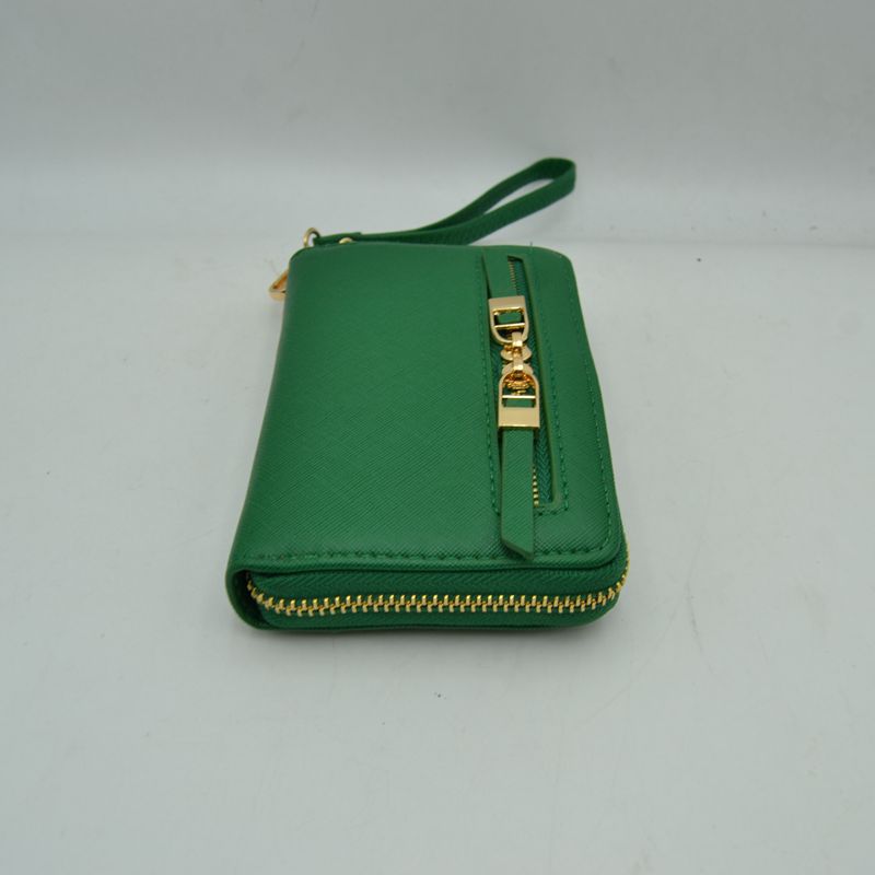 Structured Dual Zipper Wristlet Wallet Clutch with Removable Strap - Clutch Bags