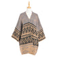 Tan Boho Patterned Poncho, With the latest trend in ladies' outfit cover-up! the high-quality knit poncho is soft, comfortable, and warm but lightweight. It's perfect for your daily, casual, party, evening, vacation, and other special events outfits. A fantastic gift for your friends or family.