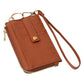 Faux Leather Basket Weave Flat Card Holder Wallet with Wristlet - Wallets