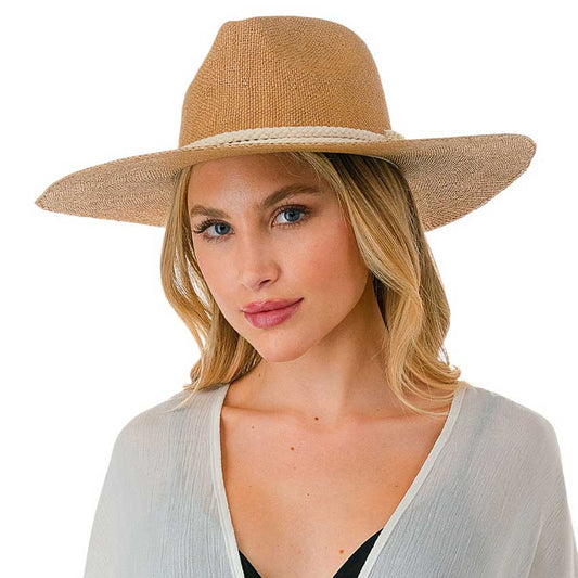 Tan Rope Trim Woven Straw Hat, Stay cool and stylish with our straw hat. Made with high-quality straw and accented with rope trim, this hat is perfect for any outdoor adventure. It provides sun protection, ensuring your skin stays safe and comfortable. Elevate your look while keeping your skin safe from the sun!