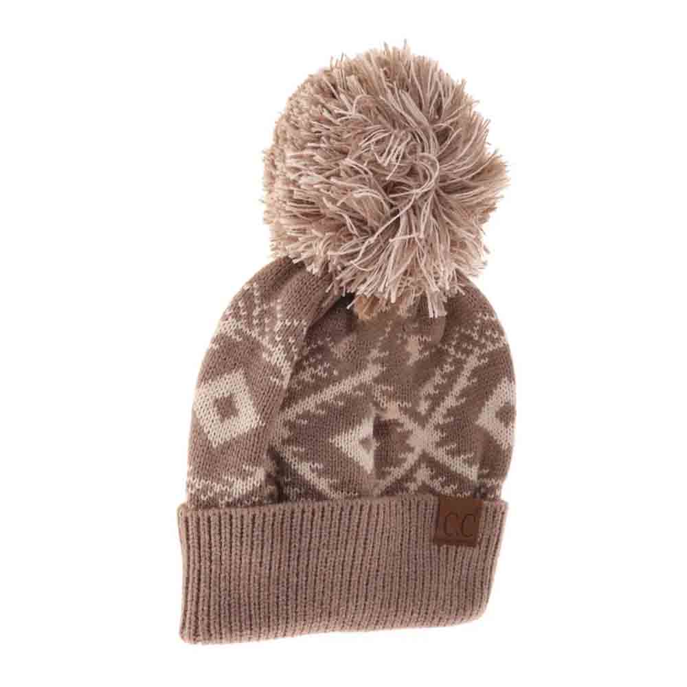 Taupe Aztec Multi-Colored Pom C.C Beanie combines traditional patterns with modern style, featuring vibrant multicolored weaving inspired by Aztec designs. Crafted for warmth and comfort, this beanie includes a soft pom-pom on top and is made from high-quality yarn to ensure durability and a cozy fit during cold weather. Ideal for those seeking both function and fashion, it adds a distinctive, cultural flair to any winter wardrobe.