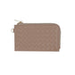 Faux Leather Basket Weave Flat Card Holder Wallet with Wristlet - Taupe - Wallets